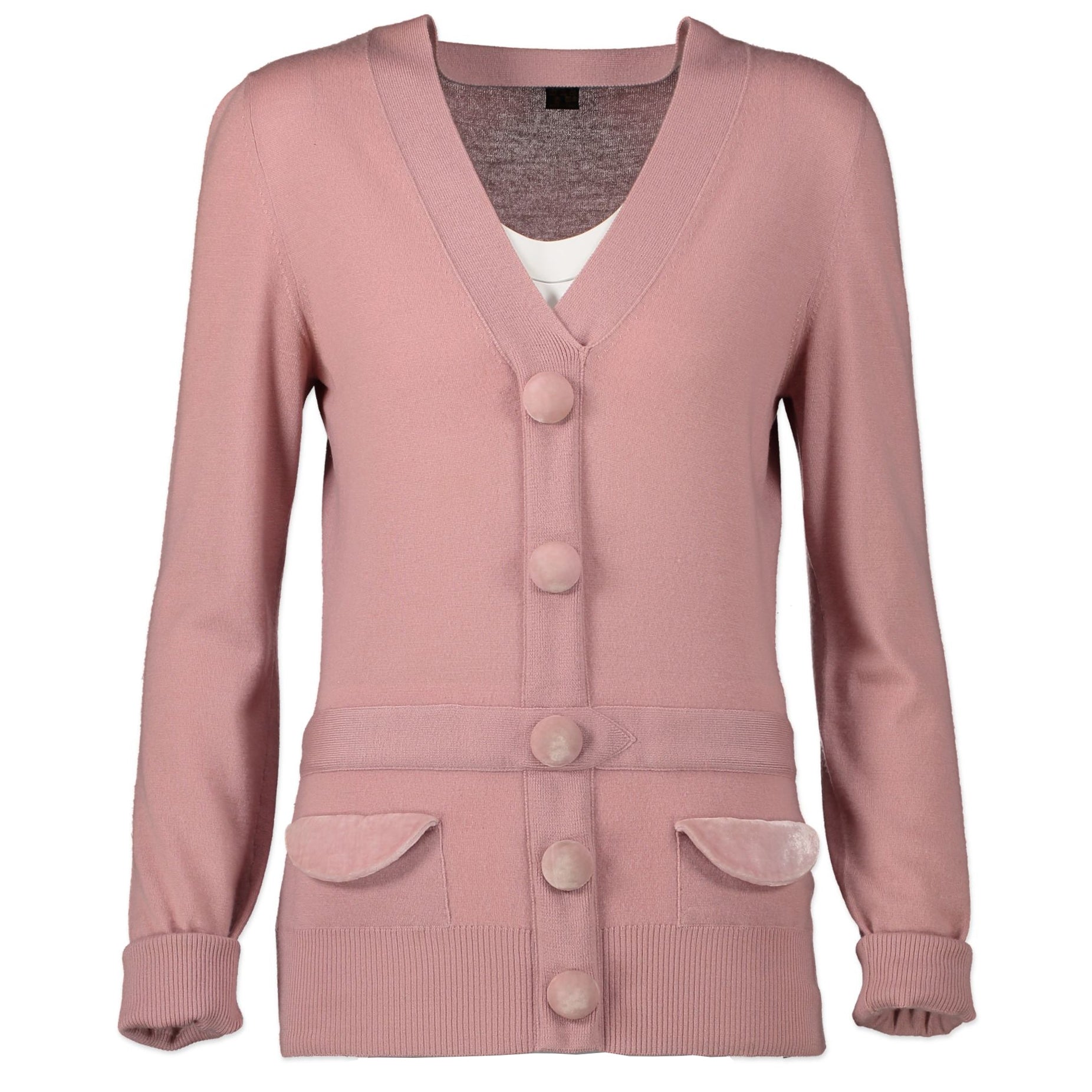 Louis Vuitton Pink Cashmere Knit Cardigan Jumper - L