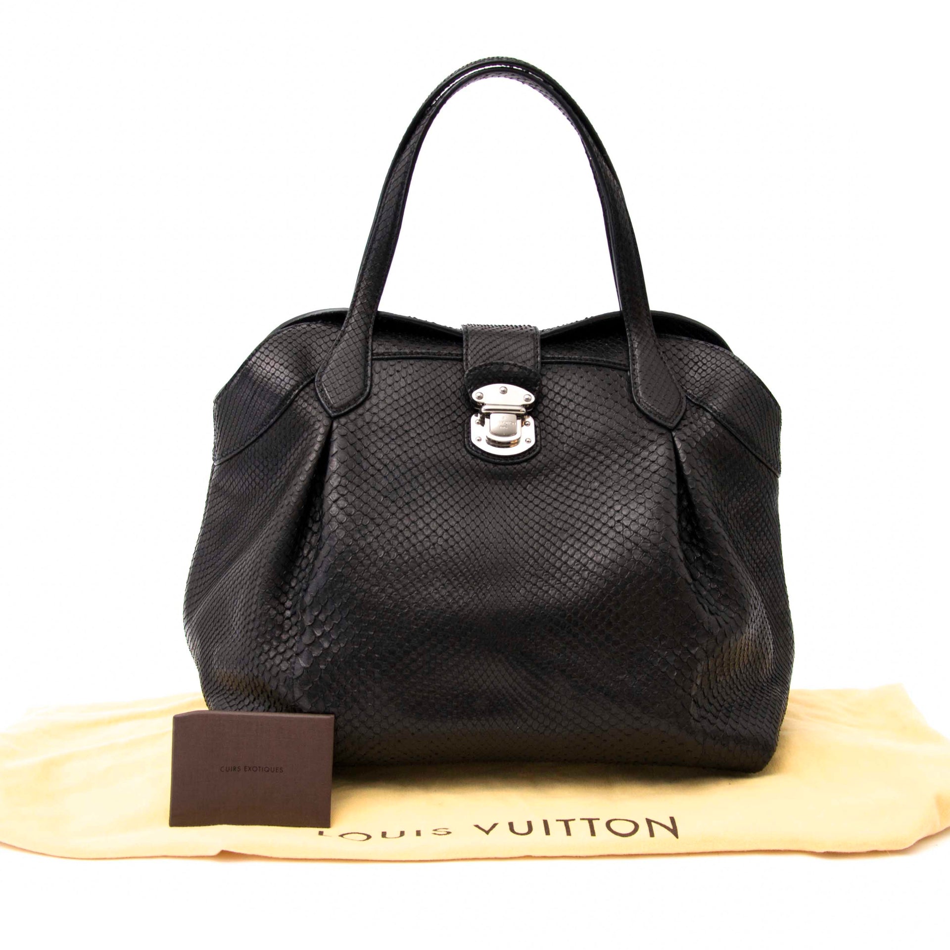 koop online Louis Vuitton Limited Python Top Handle Bag