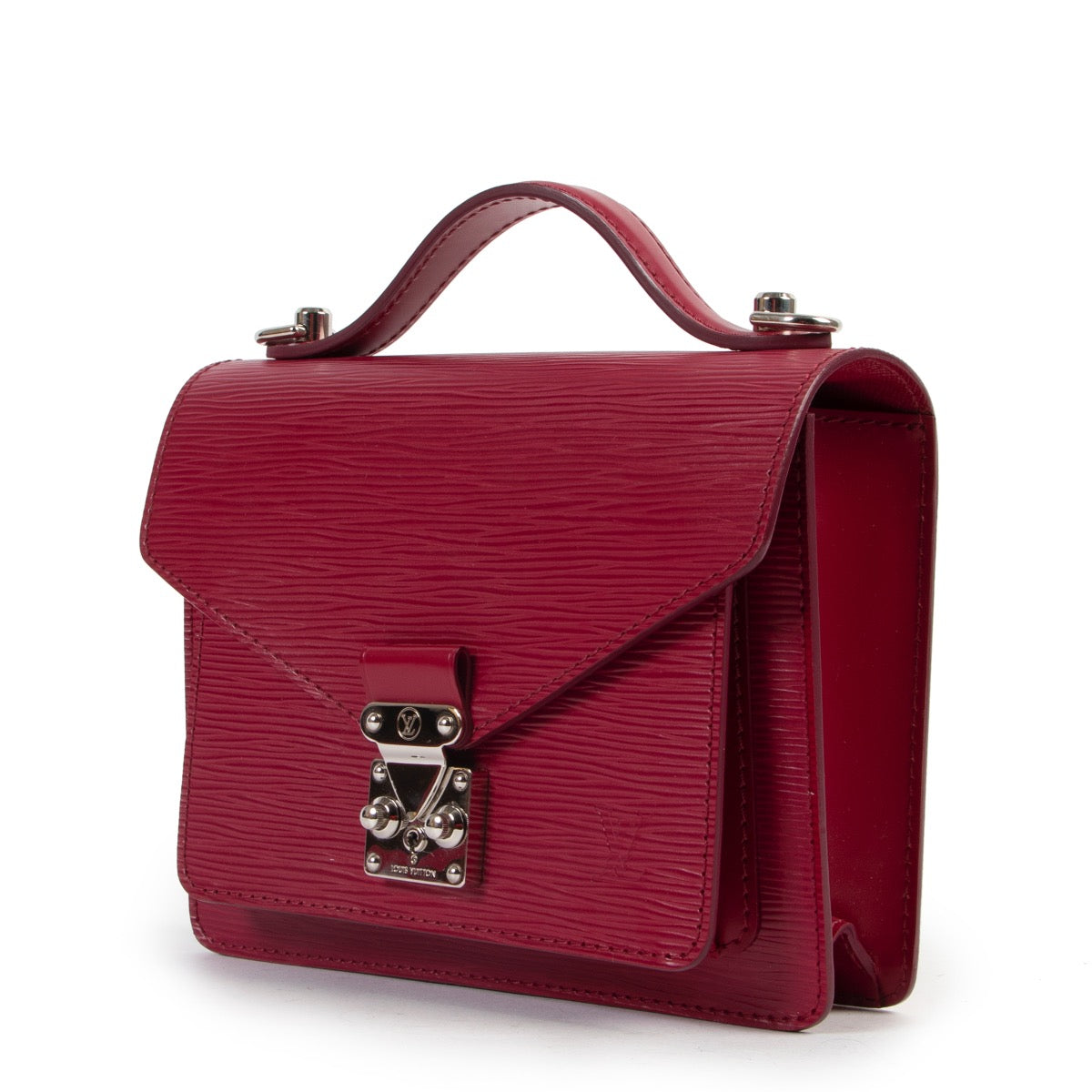 Original Louis Vuitton Fuchsia Epi Leather Monceau Shoulder Bagin very good condition now for sale on Labellov vintage site