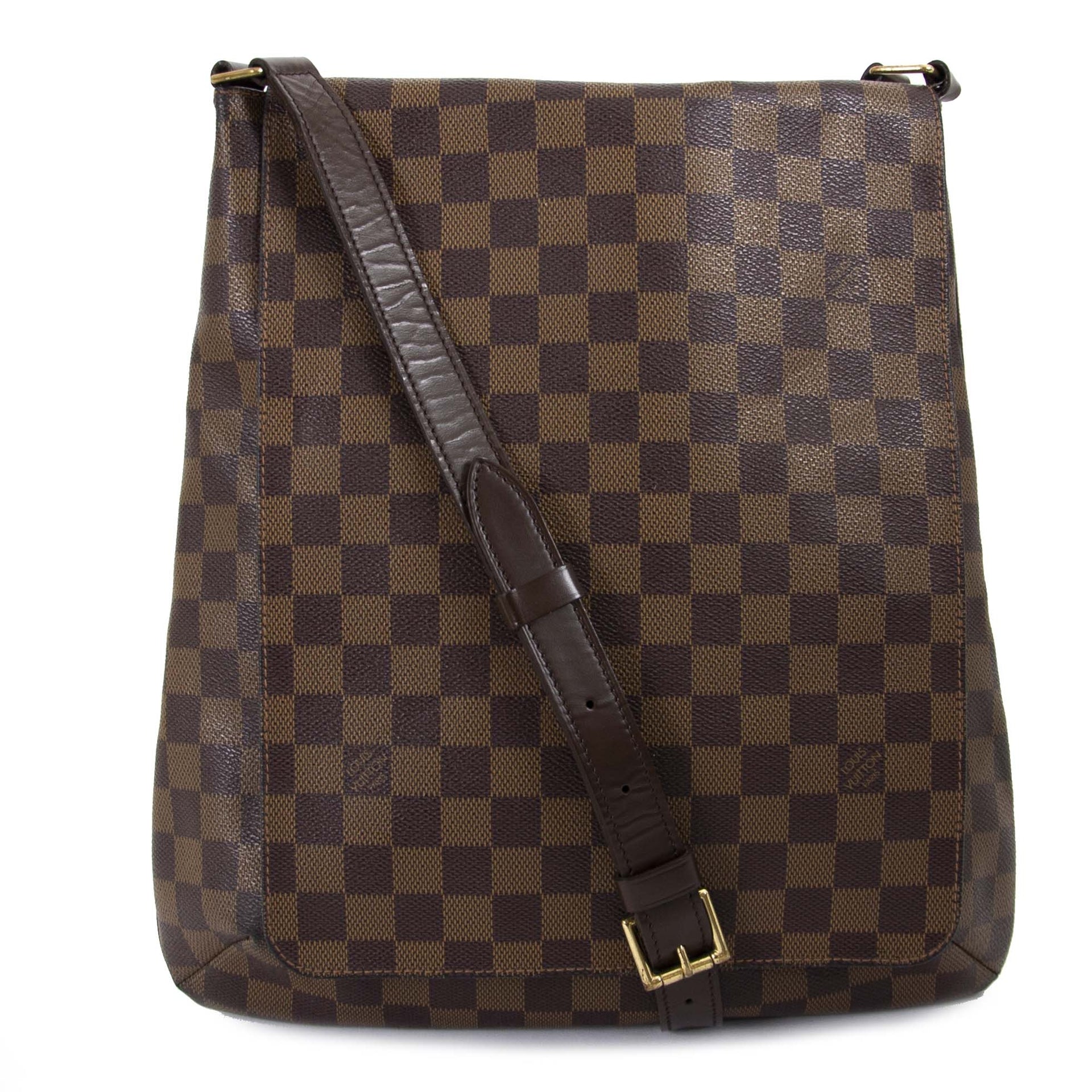 Louis Vuitton Damier Ebene Musette Salsa Bag now for sale at labellov vintage fashion webshop belgium for the lowest price