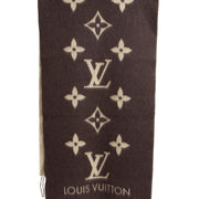 Authentic secondhand Louis Vuitton Reversable 100% Cashmere Monogram Brown Scarf designer bags designer accessories luxury vintage webshop safe secure online shopping worldwide shipping fashion fashionista