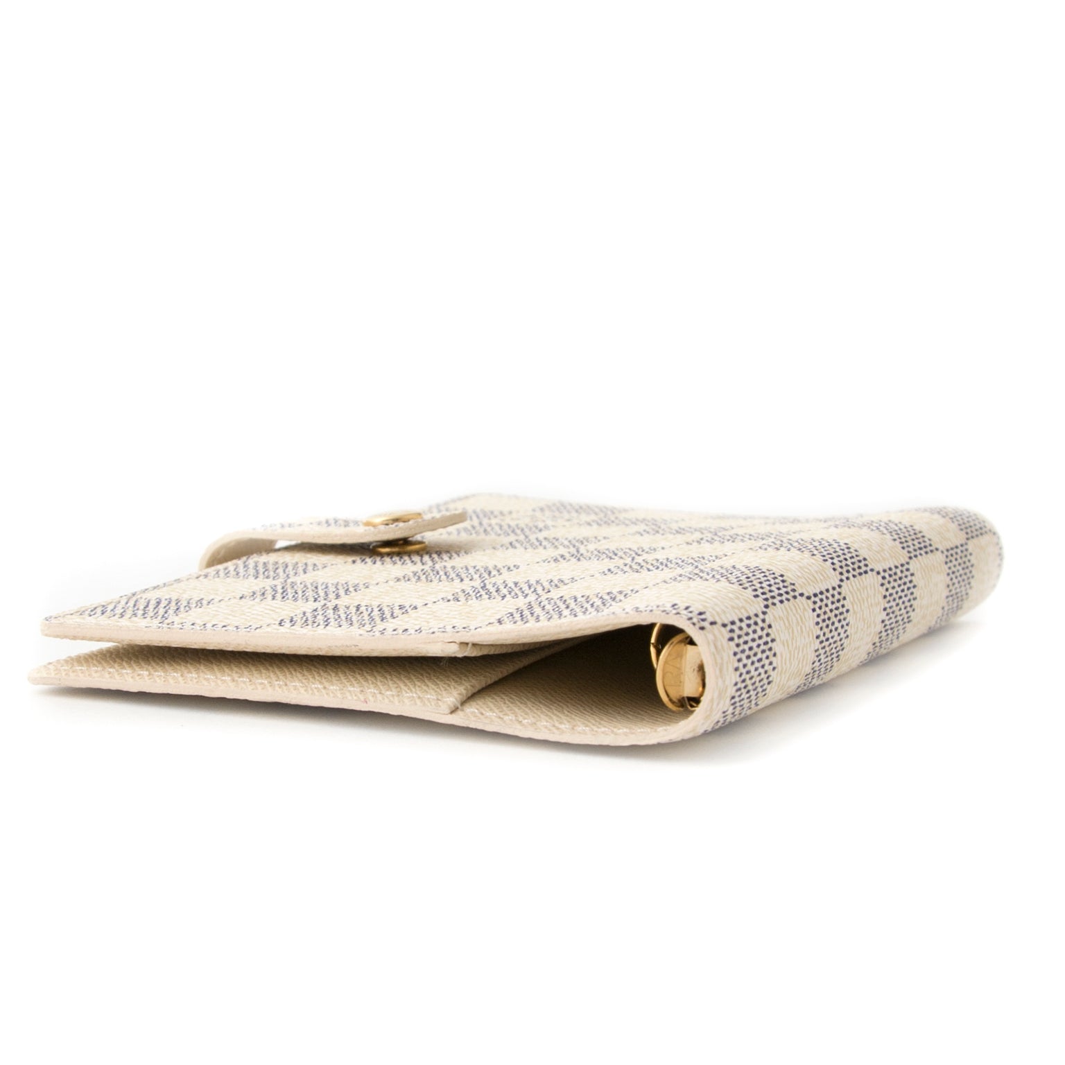 acheter en ligne seconde main Louis Vuitton Small Ring Agenda Cover Damier Azur comme neuf pour le meilleur prix