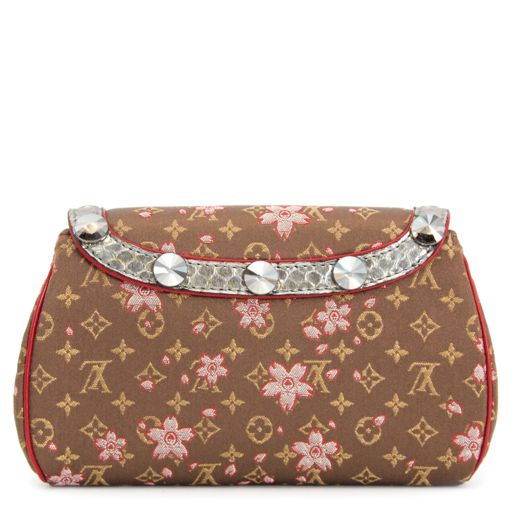 acheter en ligne pour le meilleur prix Louis Vuitton Takashi Murakami Mini Monogram Satin Cherry Blossom Griotte Bag