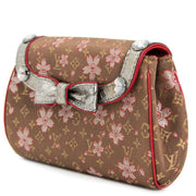 koop online jouw tweedehands Louis Vuitton Takashi Murakami Mini Monogram Satin Cherry Blossom Griotte Bag