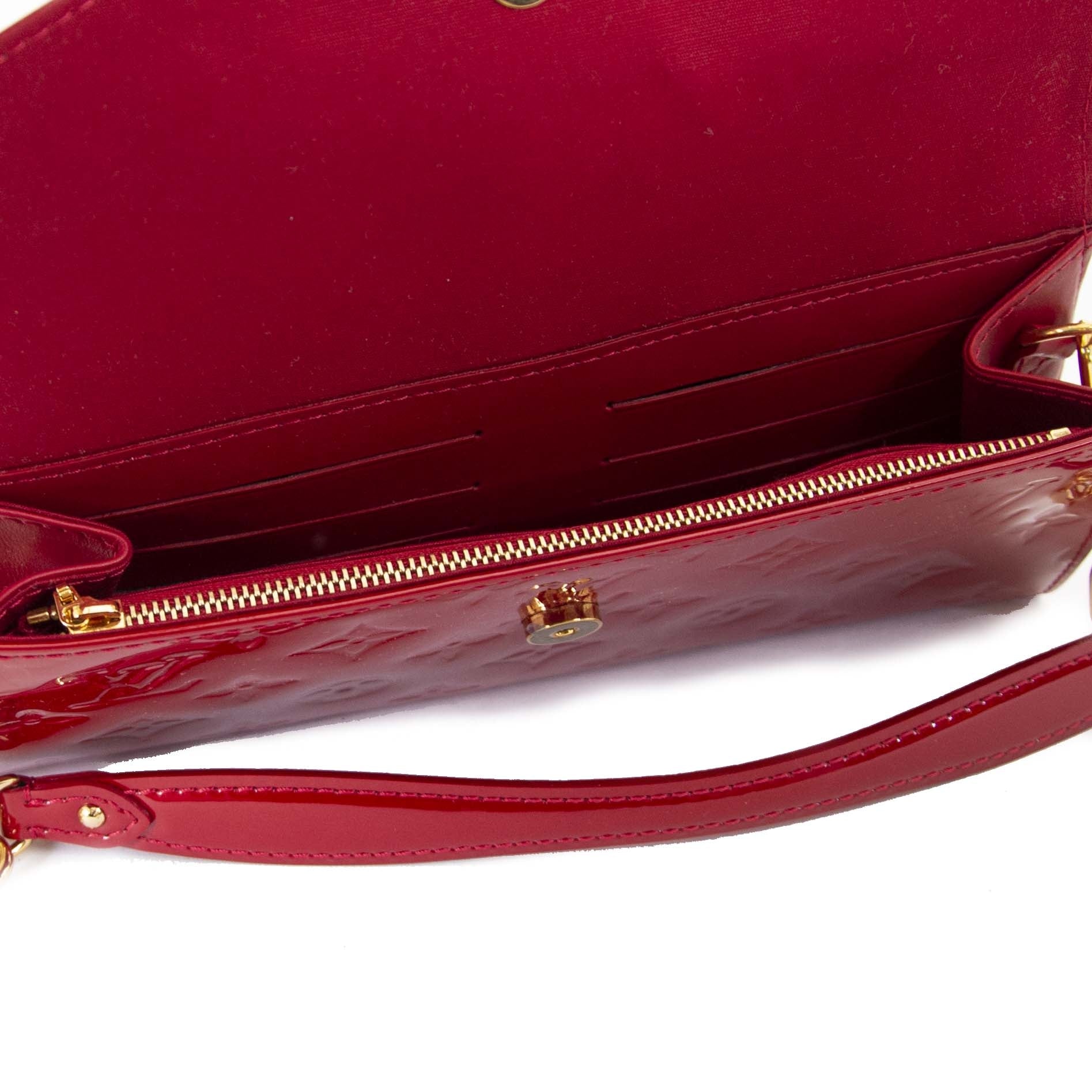 Louis Vuitton Red Monogram Vernis Sunset Boulevard Clutch Bag