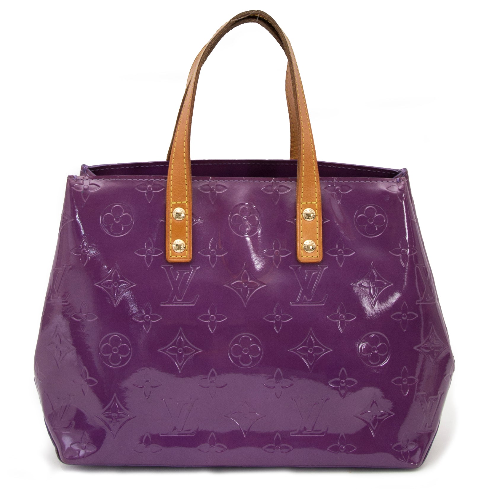 koop online jouw tweedehands Louis Vuitton Vernis Reade PM Violette Top Handle Bag