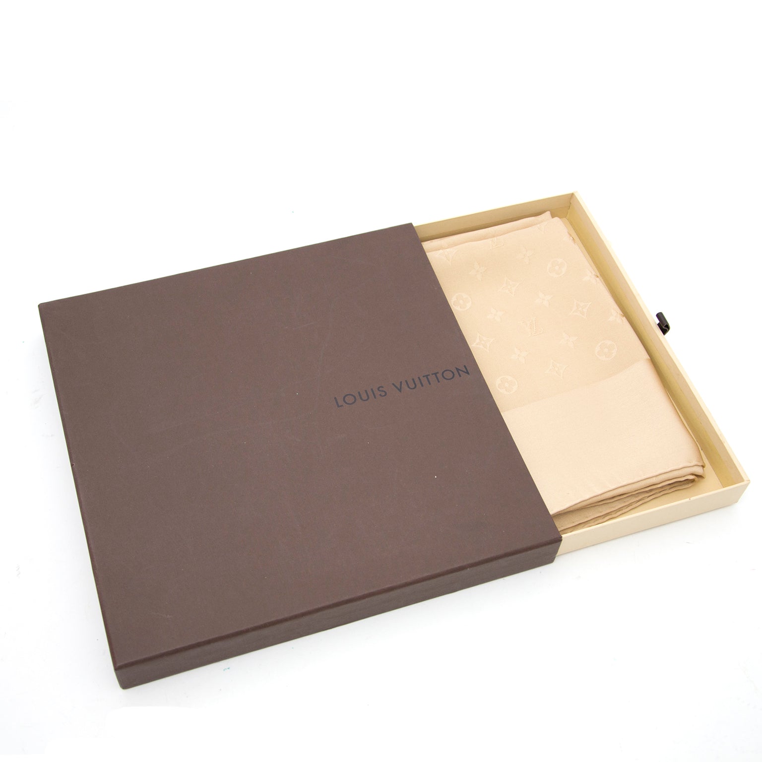 Luxury in Antwerp Louis Vuitton Beige Silk Scarf