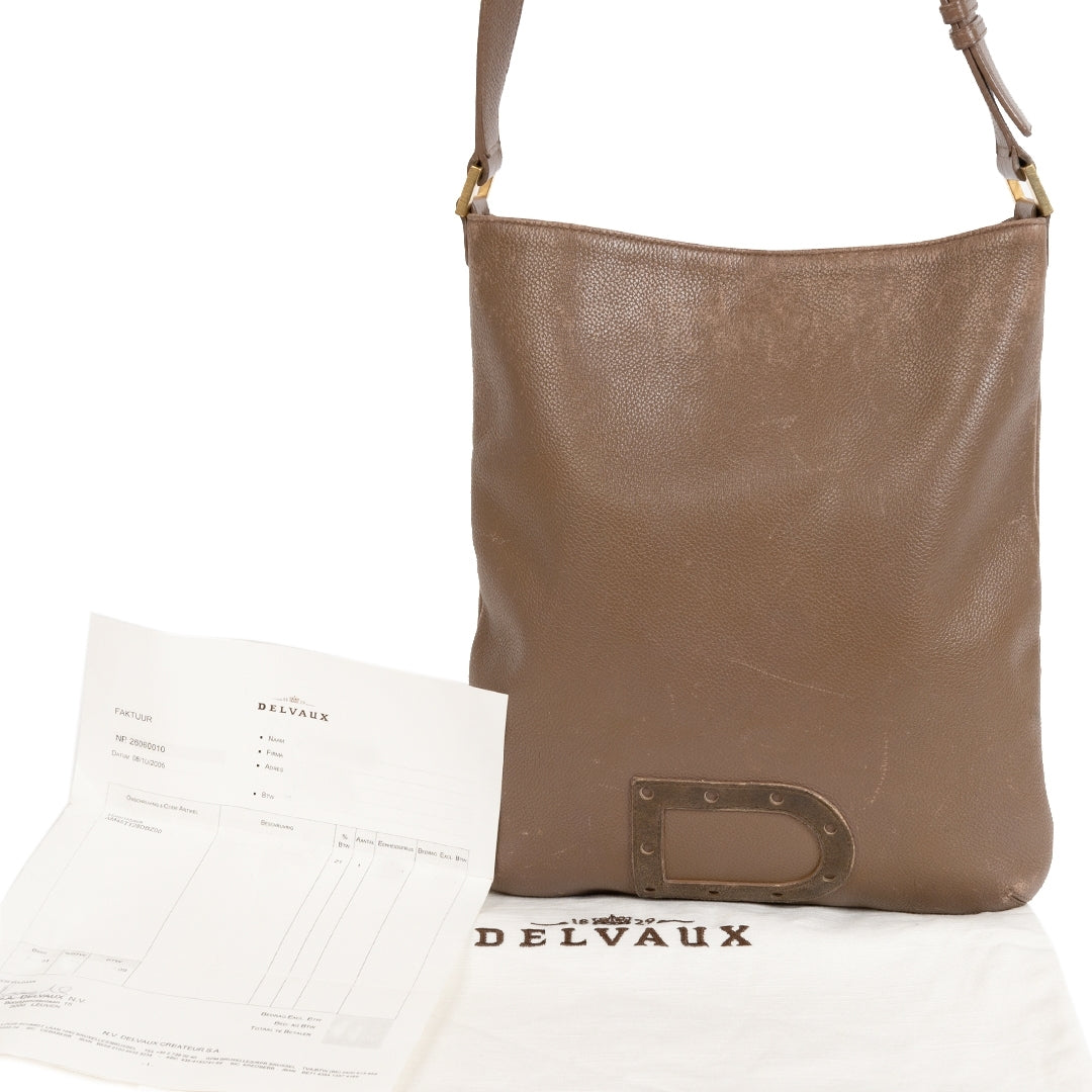 Delvaux Baudrier GM TT taupe Leather shoulderbag for the best price at Labellov