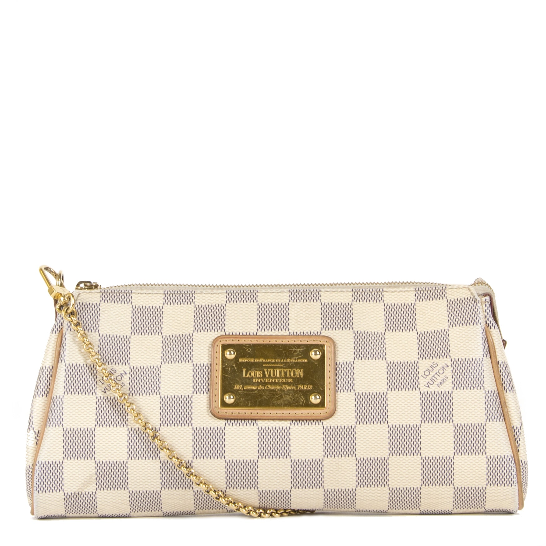 Louis Vuitton Damier Azur Pochette Milla MM Bag front for the best price
