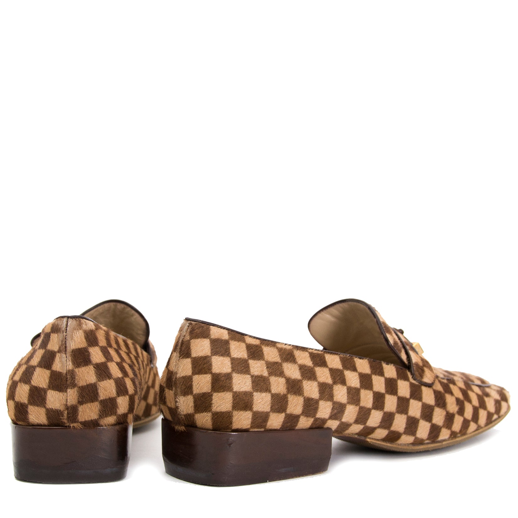 koop veilig online jouw tweedehands Louis Vuitton Damier Ponyhair Loafers - size 39,5