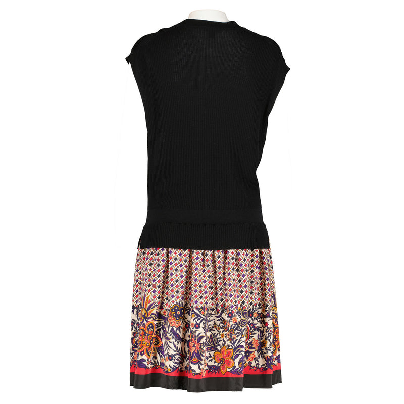 Louis Vuitton 2017 Wool Knitted Silk Floral Print Dress - Size M for the best price at Labellov secondhand luxury in Antwerp