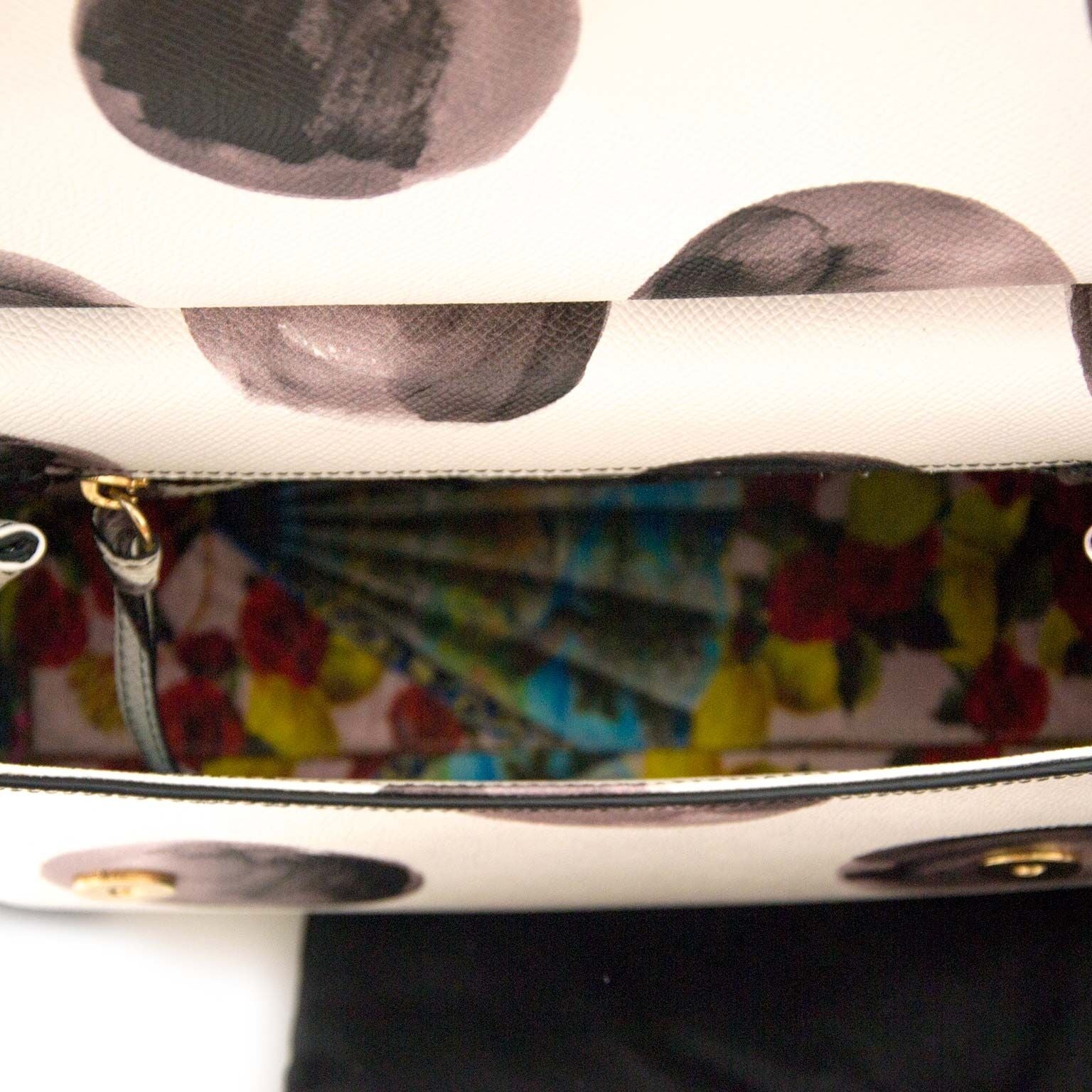 tweedehands Dolce & Gabbana White Leather Miss Sicily Medium Shoulder bag te koop bij labellov