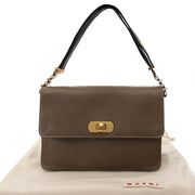 Marni Brown Leather Shoulder Bag