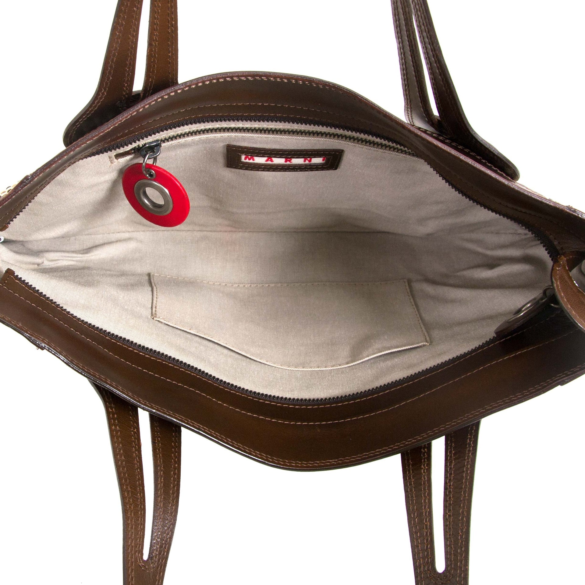 marni brown leather woven bag now for sale at labellov vintage fashion webshop belgium