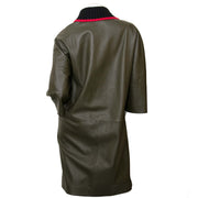 marni khaki leather coat now for sale at labellov vintage fashion webshop belgium