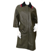 marni khaki leather coat now for sale at labellov vintage fashion webshop belgium