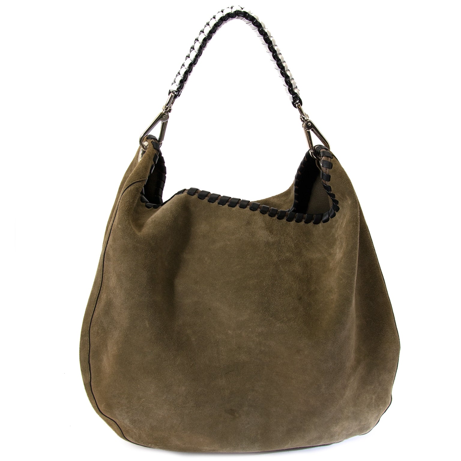 marni khaki suede shopping tote now for sale at labellov vintage fashion webshop belgium