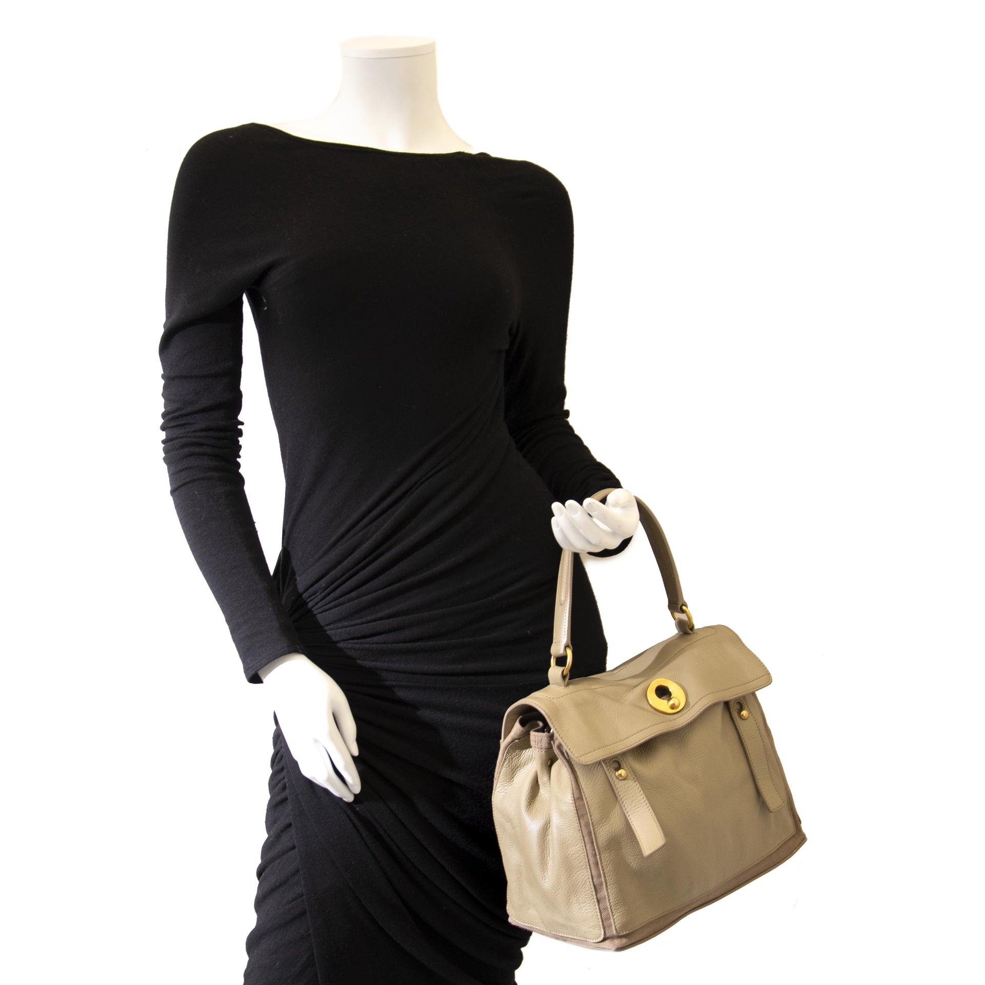 Yves Saint Laurent Muse Two Top Handle Bag in Beige