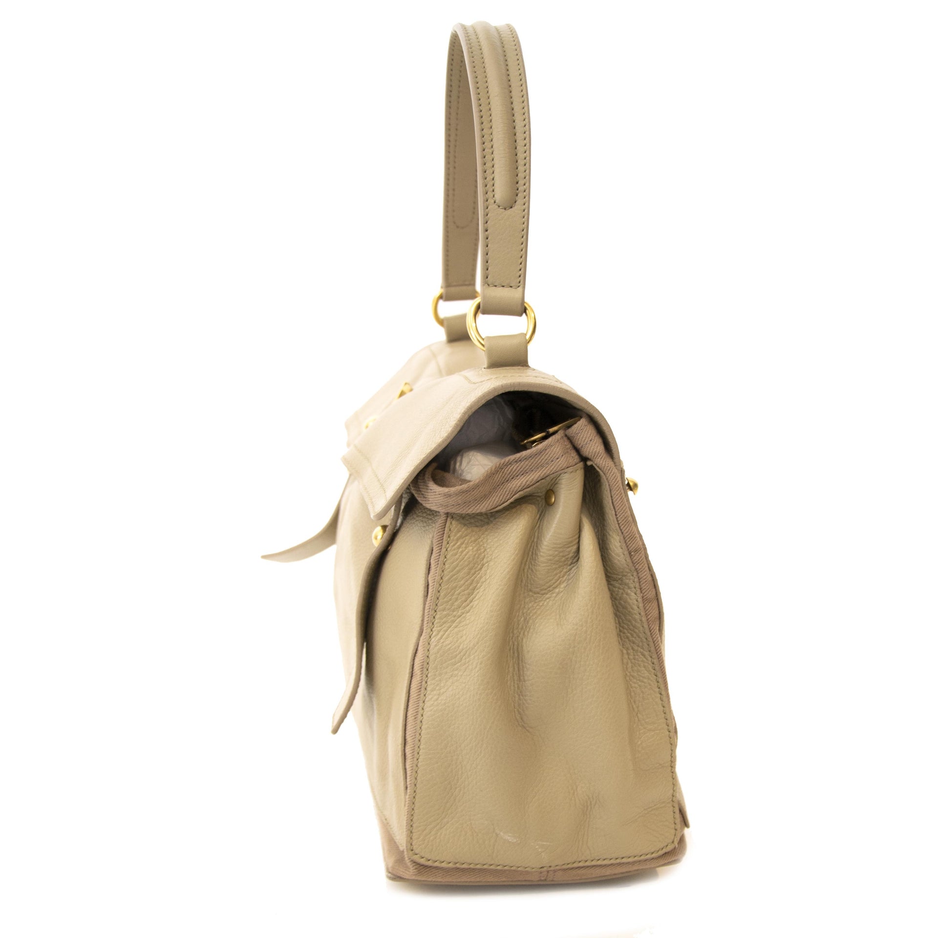Yves Saint Laurent Muse Two Top Handle Tas in Beige