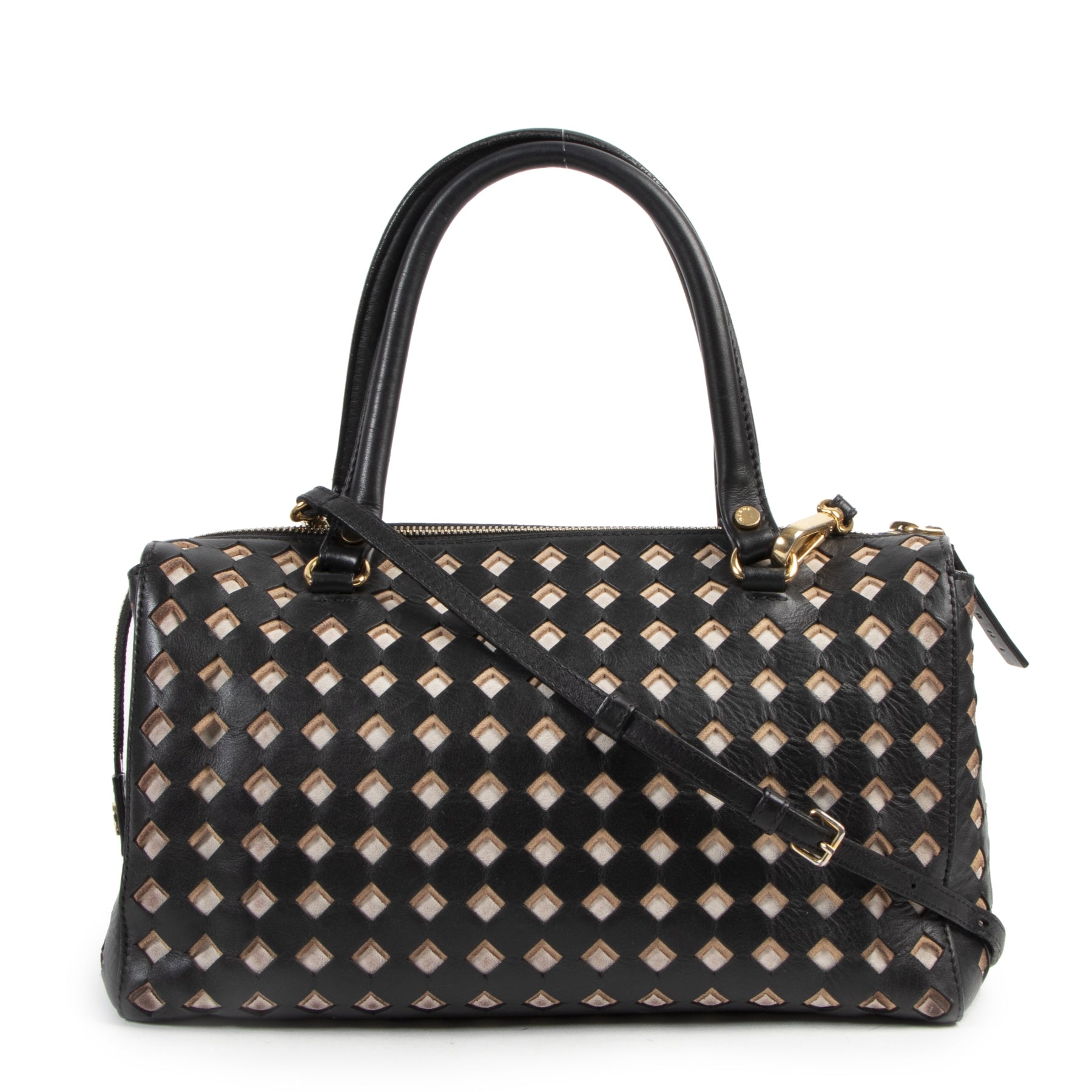 Marni Black Cutout Calfskin Leather Tote for the best price at Labellov secondhand luxury in Antwerp