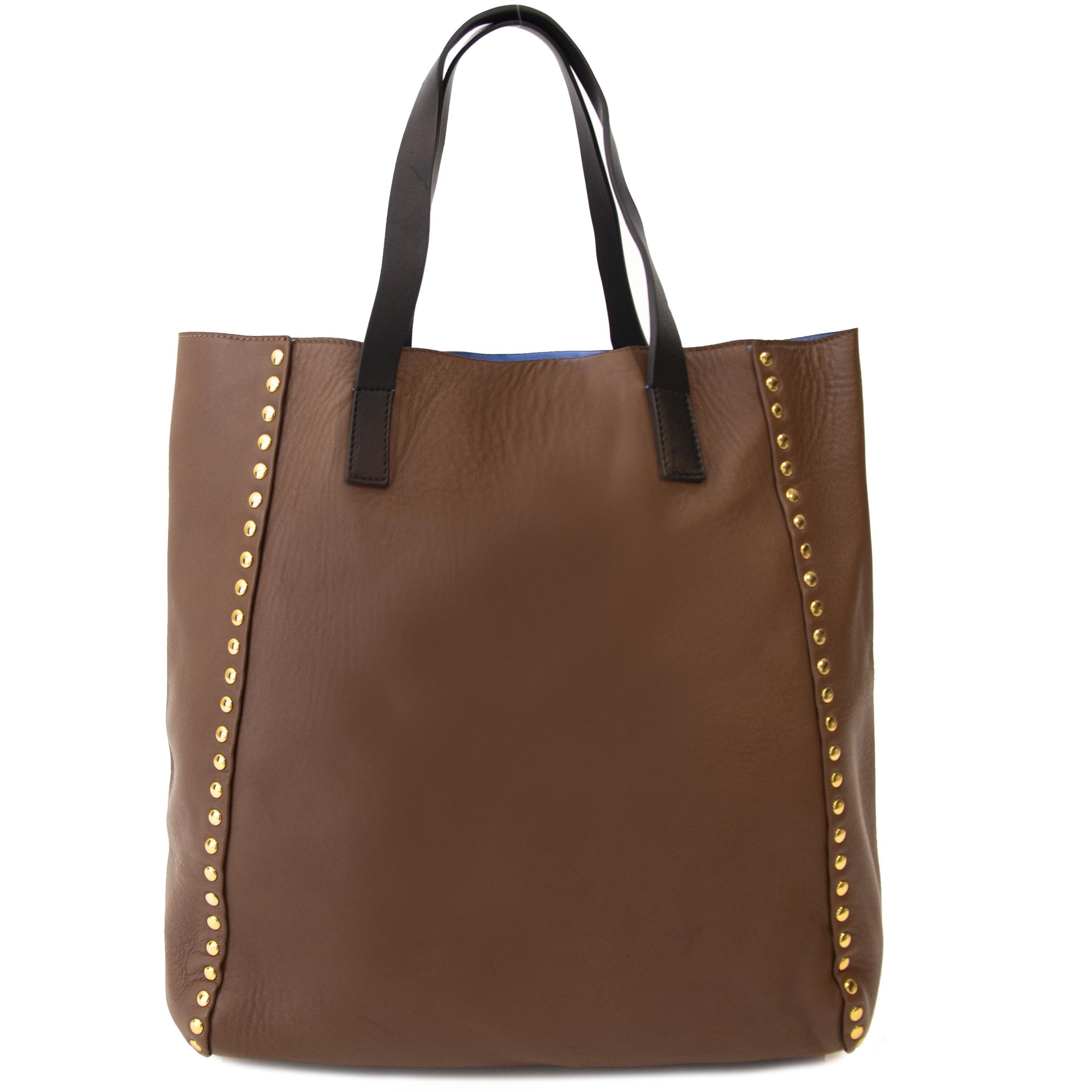 Marni Brown Studded Tote Bag at Labellov. Safe online shopping