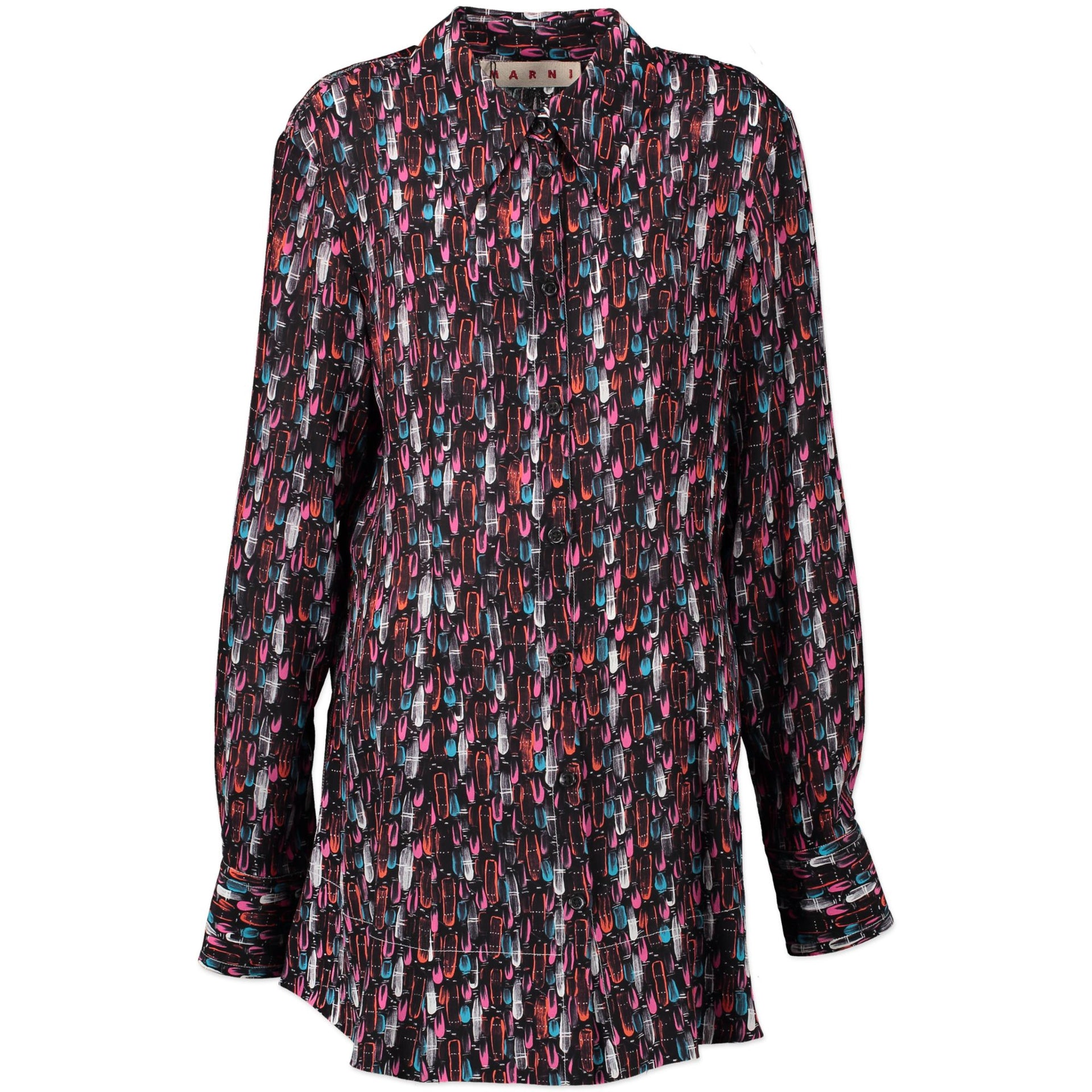 Marni Silk Paint Splatter Blouse - size IT46