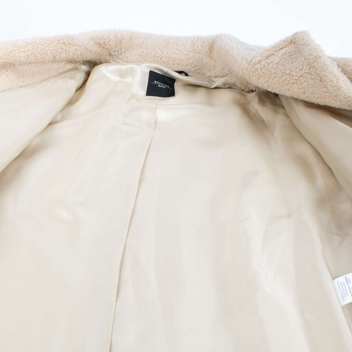 Weekend Max Mara Beige Salmone Teddy Coat - Size FR42