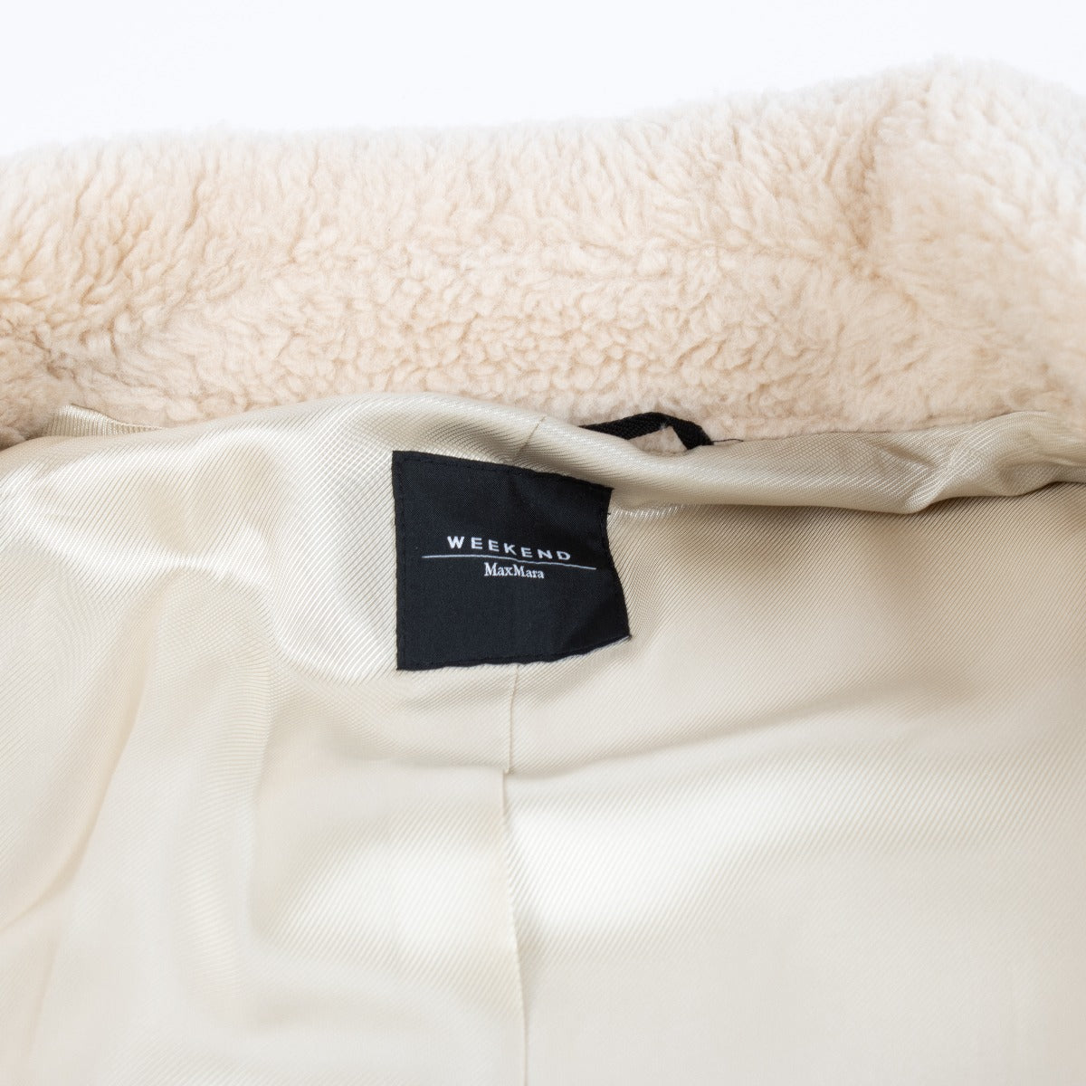 Weekend Max Mara Beige Salmone Teddy Coat - Size FR42