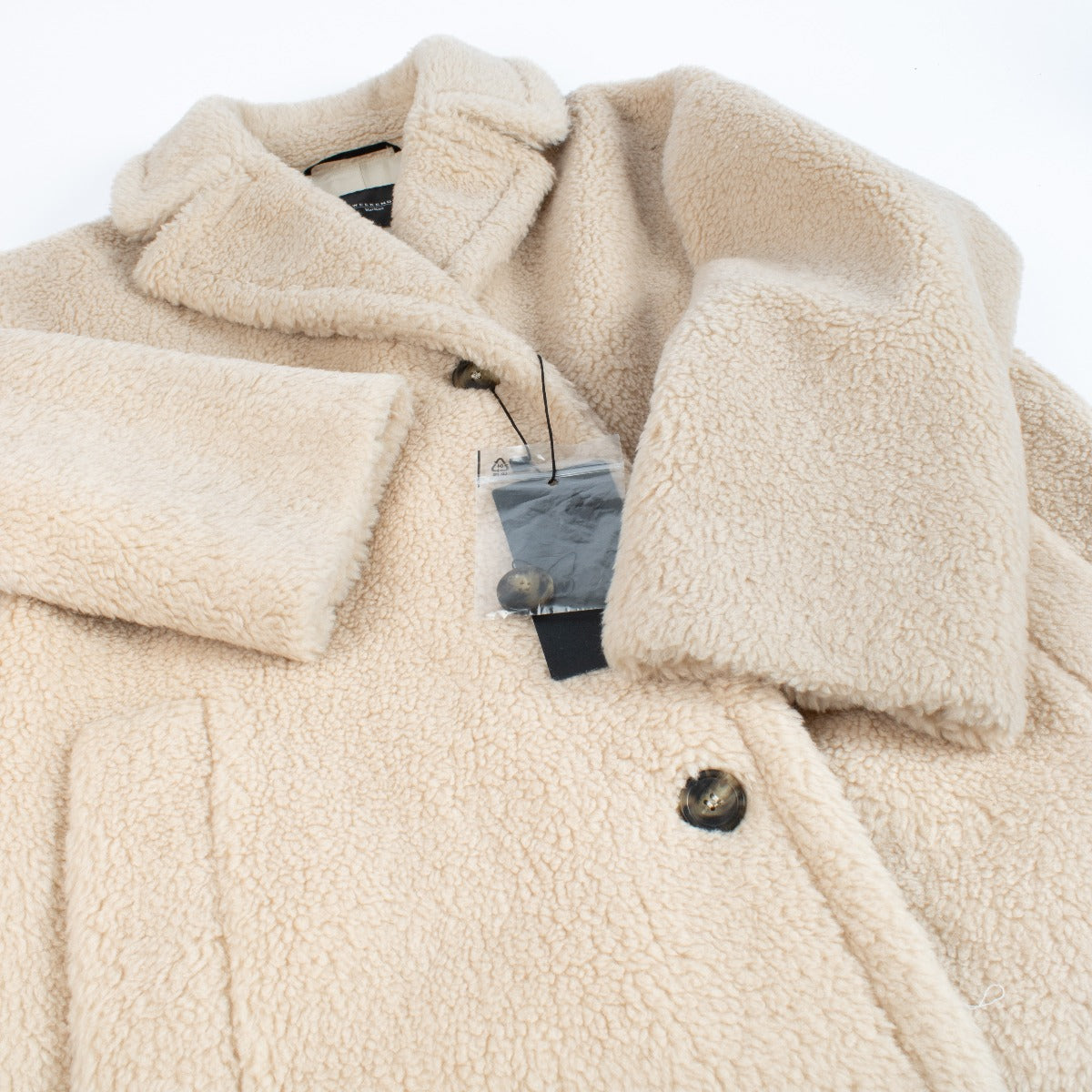 Weekend Max Mara Beige Salmone Teddy Coat - Size FR42