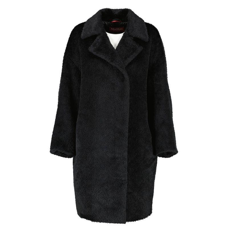 Shop second hand designer fashion Max Mara Studio Black Apaca Wool Coat at Labellov