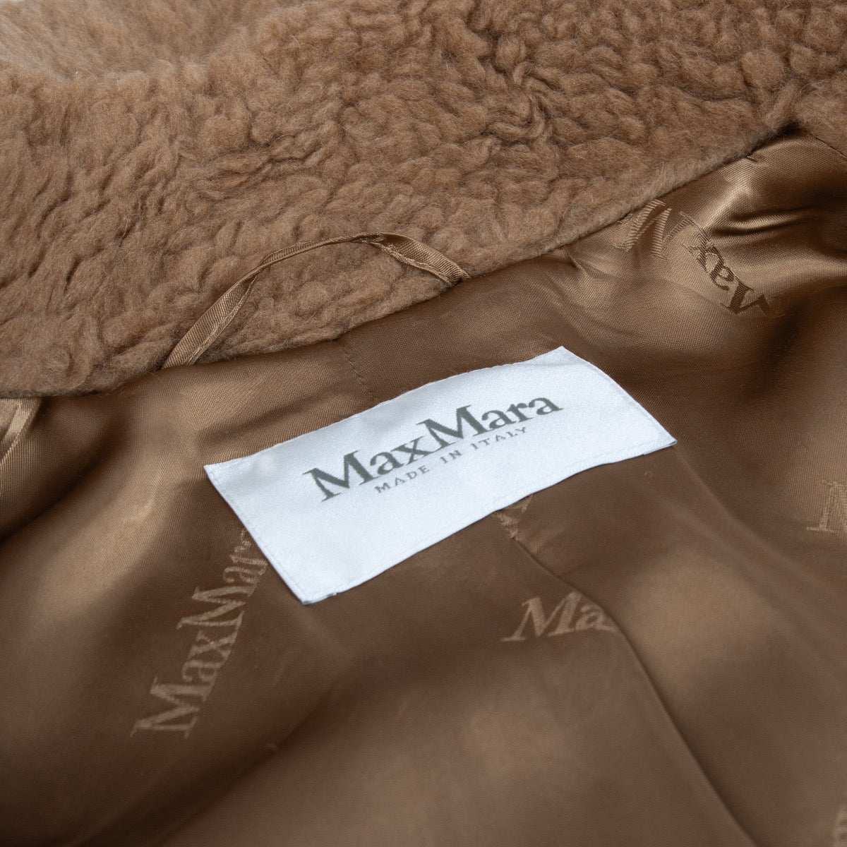 Max Mara Camel Teddy Coat - Size FR42