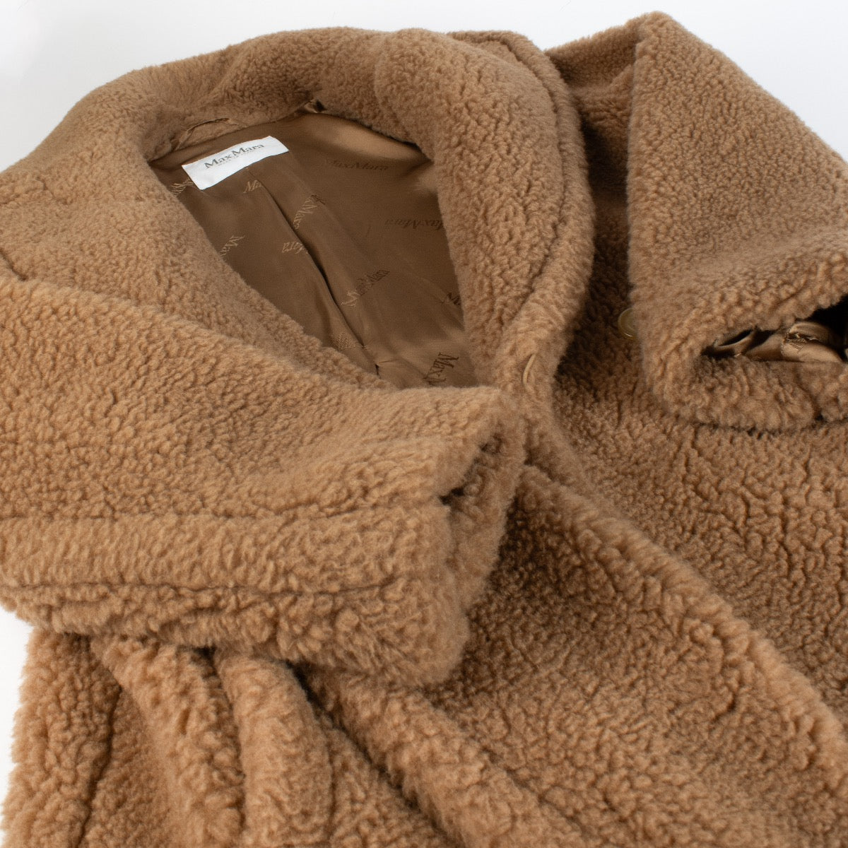 Max Mara Camel Teddy Coat - Size FR42