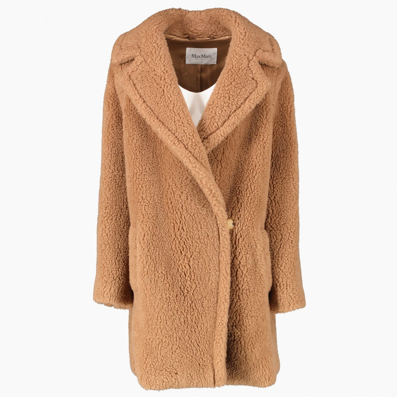 Max Mara Camel Teddy Coat - Size FR42