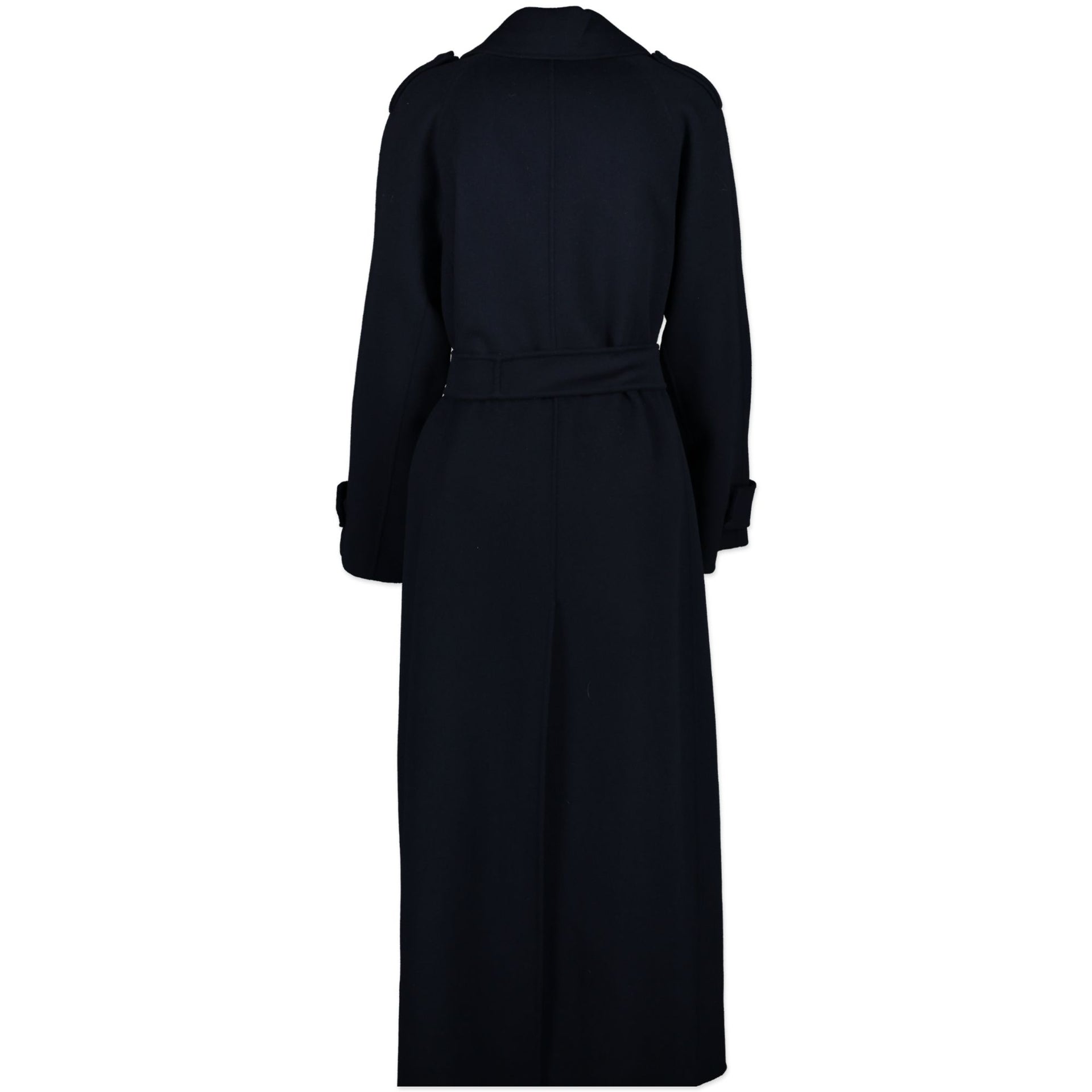 Buy secondhand authentic S Max Mara Blue Long Wool Coat - Size It 44 at the right price online safe and secure at labelLOV vintage webshop Antwerp Belgium