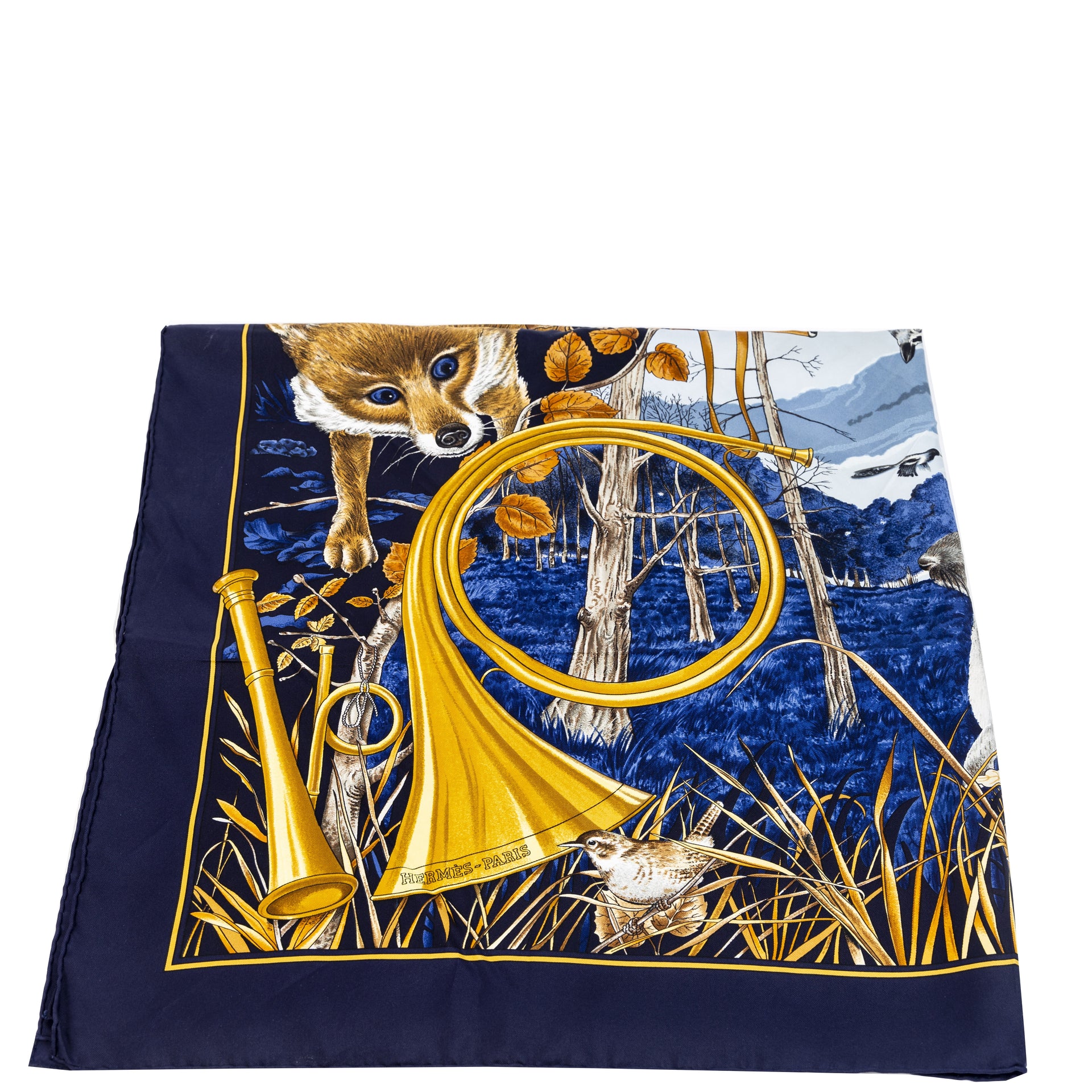 achetere en ligne seconde main Hermès Carré Silk Scarf Chasse Au Bois