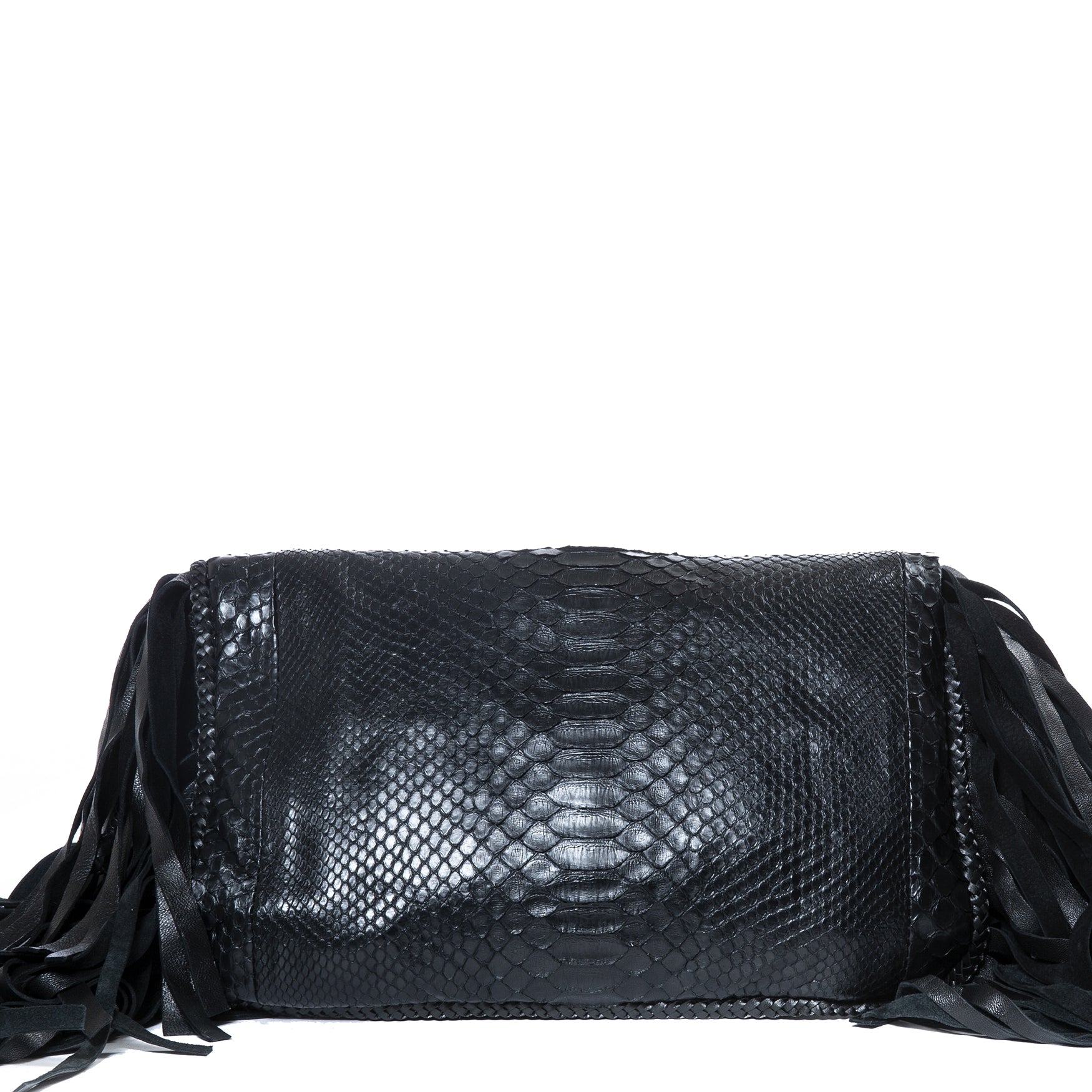 Pochette Mina Vatter noire à franges