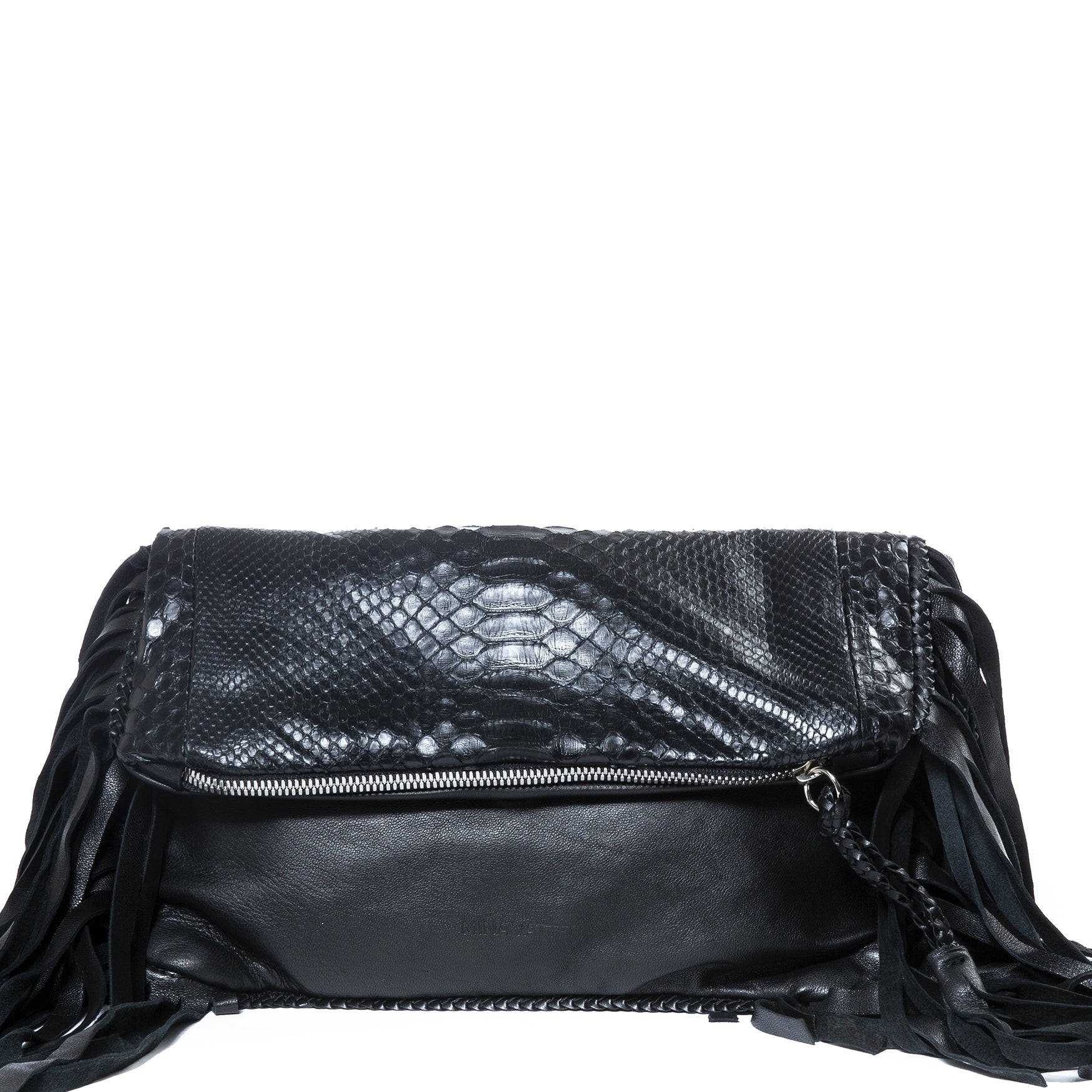 Pochette Mina Vatter noire à franges
