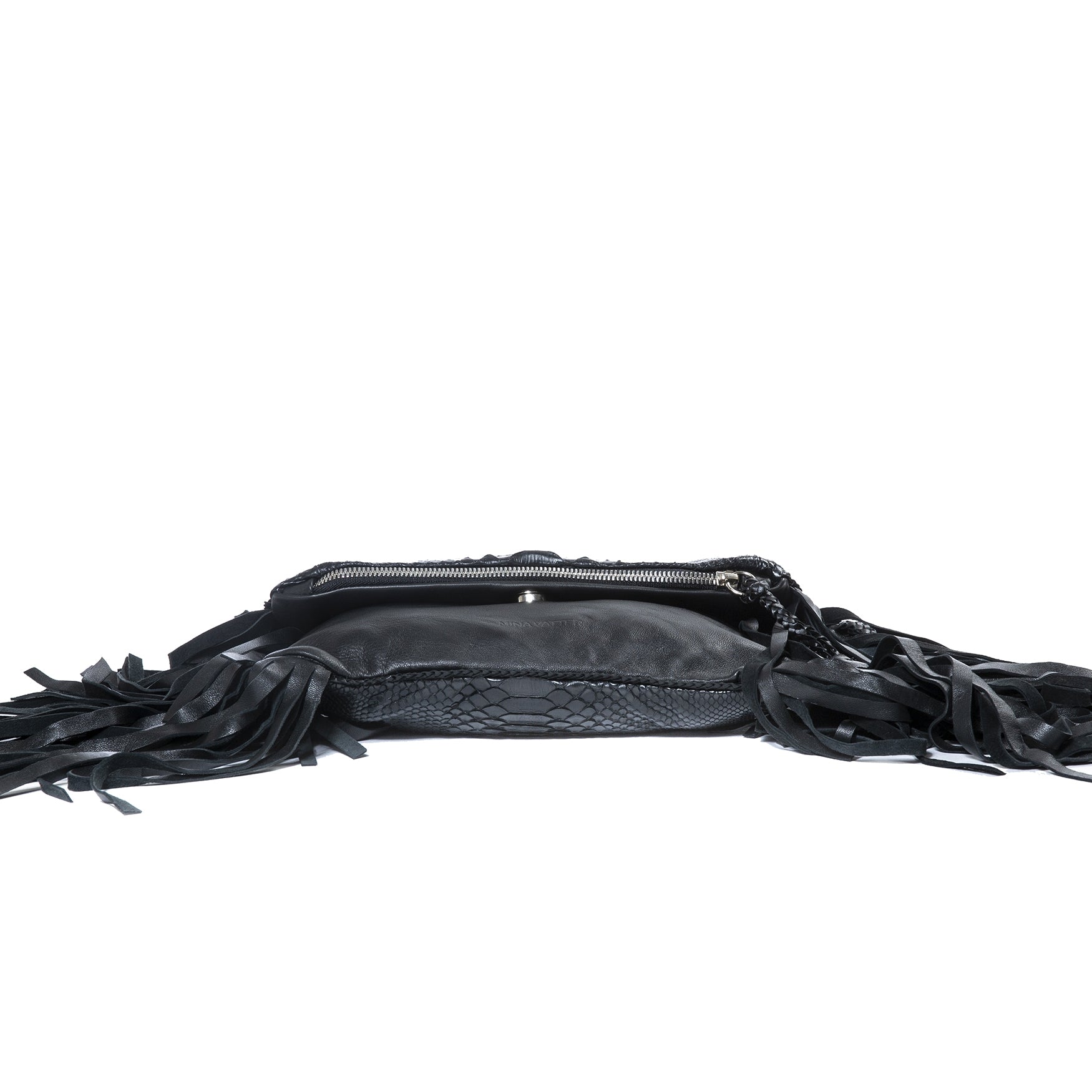 Pochette Mina Vatter noire à franges