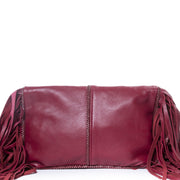 achetez Mina Vatter Red Leather Fringe Clutch chez labellov pour le meilleur prix
