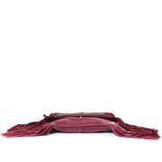 koop Mina Vatter Red Leather Fringe Clutch en betaal veilig online