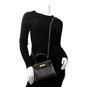shop real real luxury secondhand 100% authentic Very Rare Hermès Kelly Mini 20cm Dark Brown Boxcalf