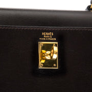 koop online aan de beste prijs tweedehands Very Rare Hermès Kelly Mini 20cm Dark Brown Boxcalf
