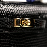 Hermès Micro Mini Kelly Twilly Charm Black Lizard Gold Hardware