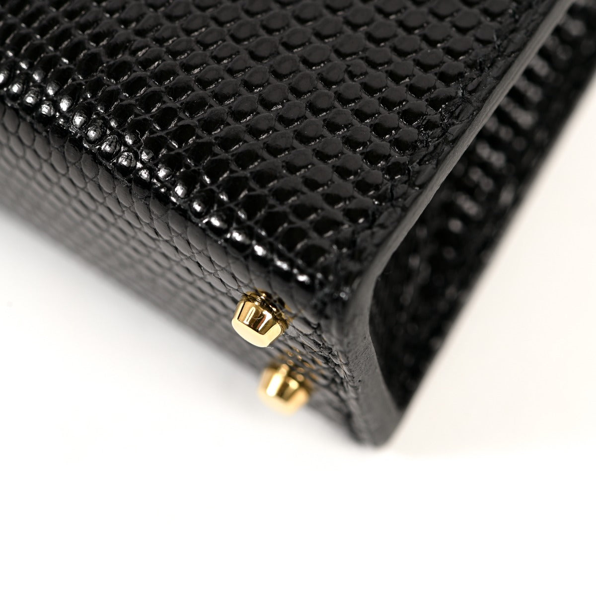 Charm Hermès Micro Mini Kelly Twilly Lézard Noir GHW