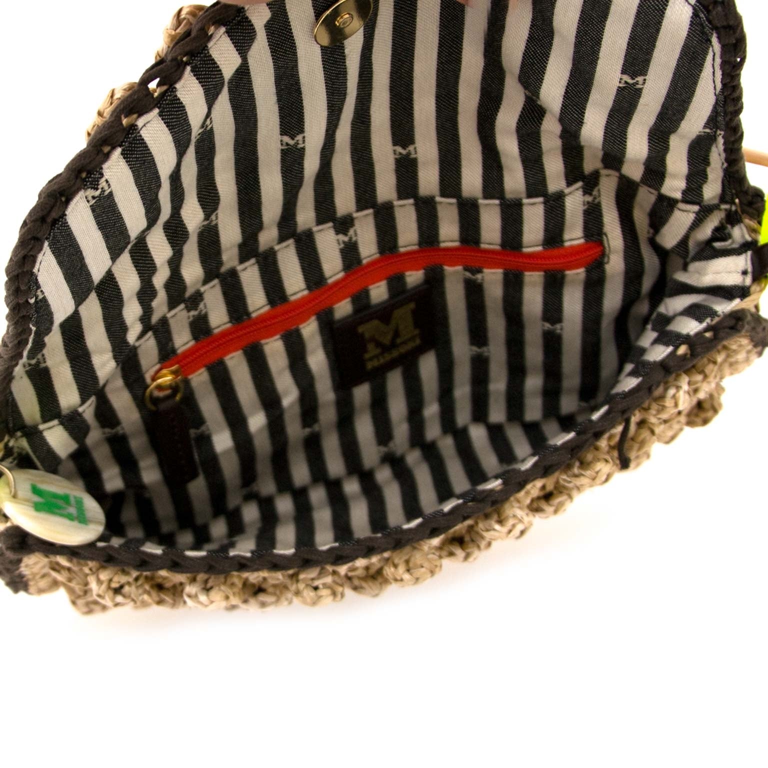 M Missoni Raffia and Acetate Bag