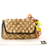 M Missoni Raffia and Acetate Bag