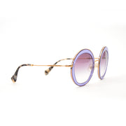 koop online aan de beste prijs Miu Miu Appliquéd Round Frame Sunglasses
