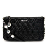 koop veilig online jou tweedehands Miu Miu Black Matelassé Leather Shoulderbag