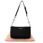 koop veilig online tegen de beste prijs Miu Miu Black Matelassé Leather Shoulderbag