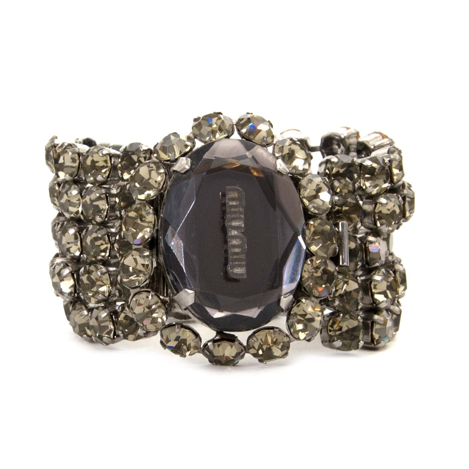buy miu miu silver swarovski embellished bracelets now online at labellov vintage fashion webshop belgium